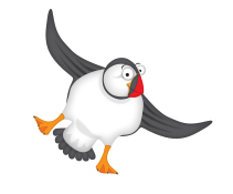 Flying penguin cartoon
