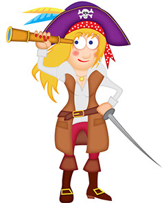 Female pirate cartoon