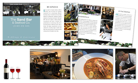 The Sand Bar and Seafood Co. leaflets, flyers and other print material