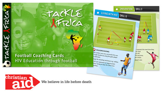 Football coaching cards for Tackle Africa