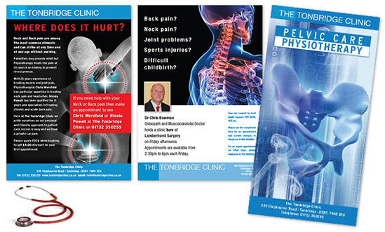 Leaflets and posters for The Tonbridge Clinic